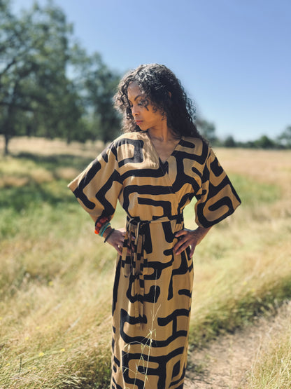 ‘Velma' Wrap Dress in MAZE
