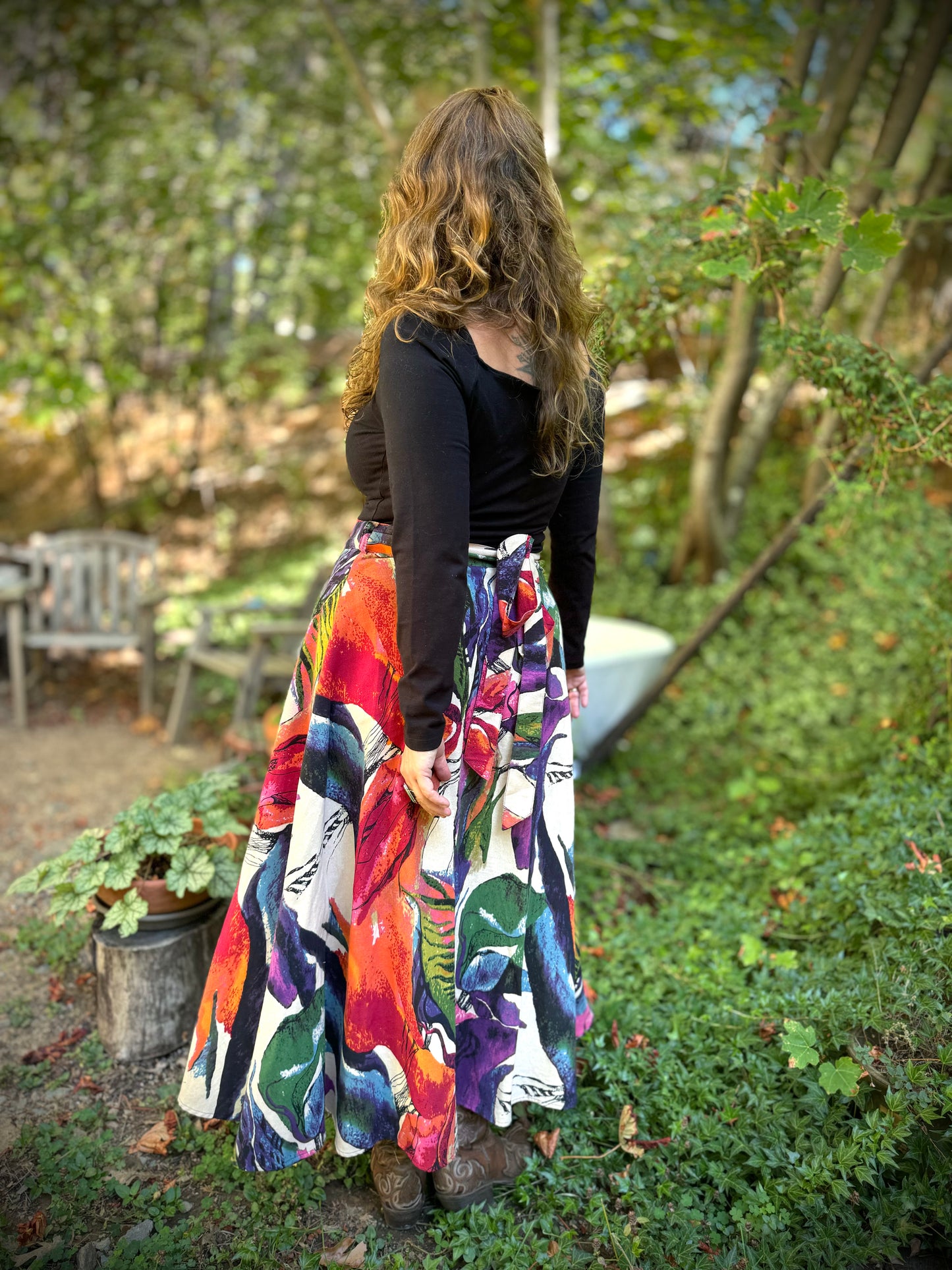 'ELSIE' Wrap Skirt in WATERCOLOR