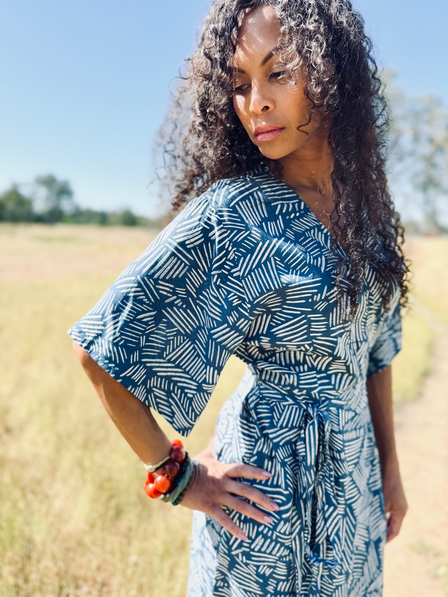 ‘Velma' Wrap Dress in THICKET