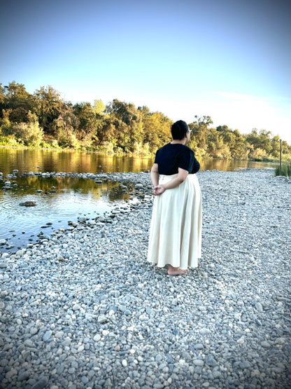 'ELSIE' Wrap Skirt in NATURAL