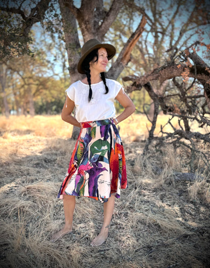 'ELSIE' Wrap Skirt in WATERCOLOR