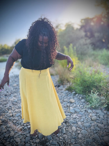 Elsie Wrap Skirt - Mustard
