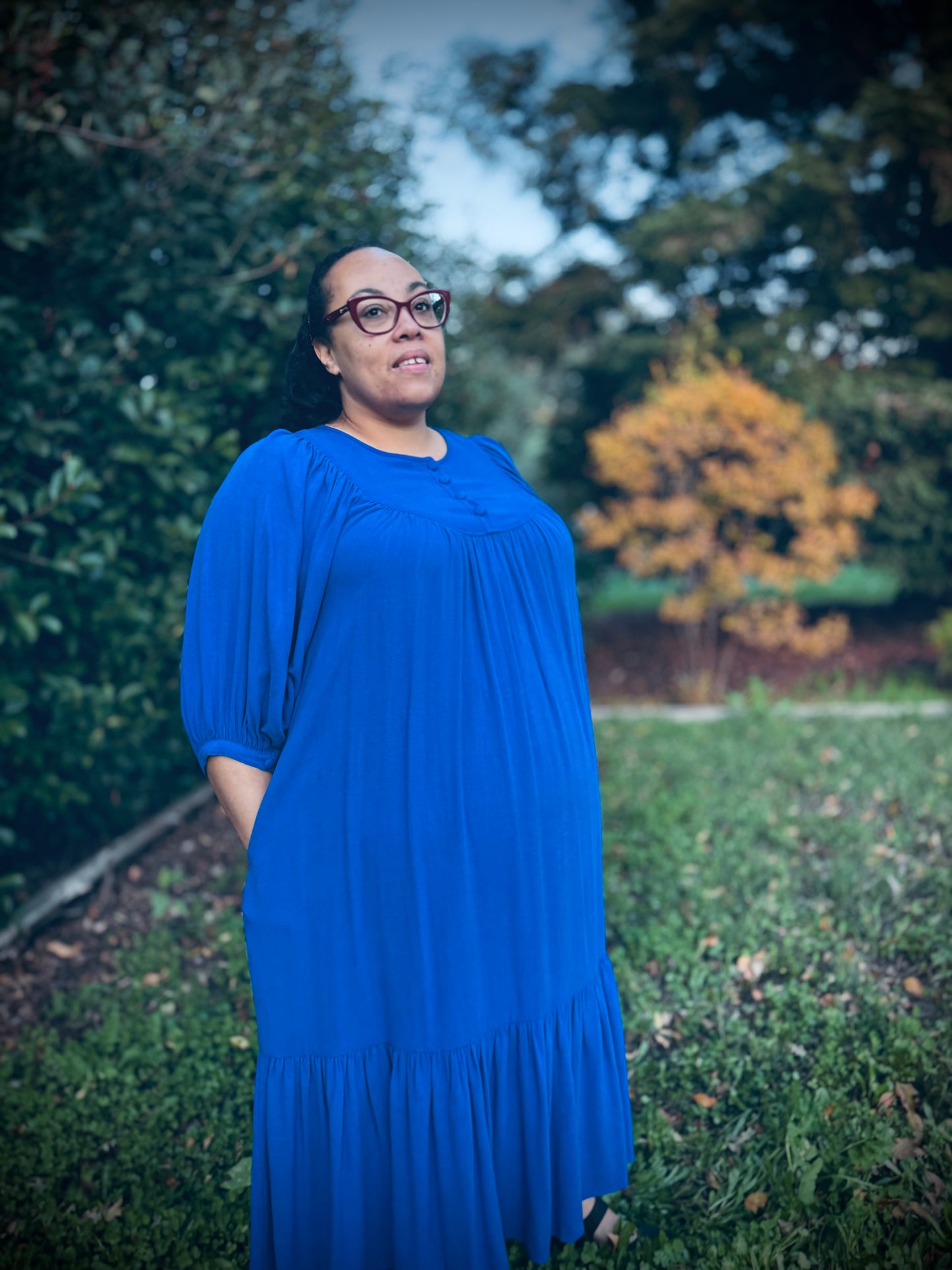 Margaret Poet Dress in Royal