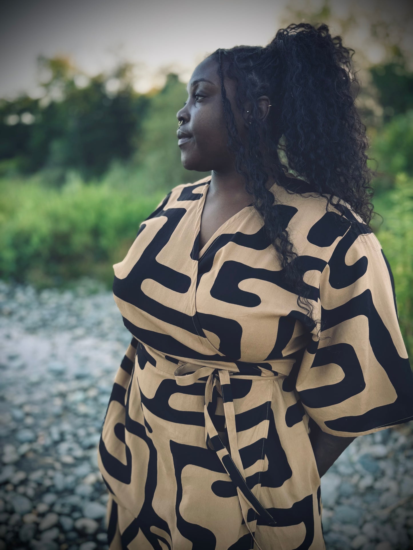 ‘Velma' Wrap Dress in MAZE