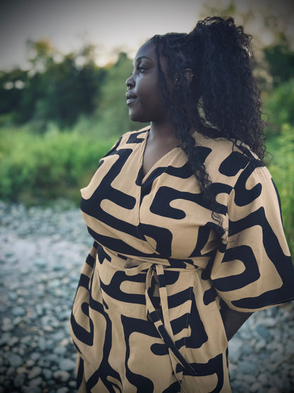 ‘Velma' Wrap Dress in MAZE