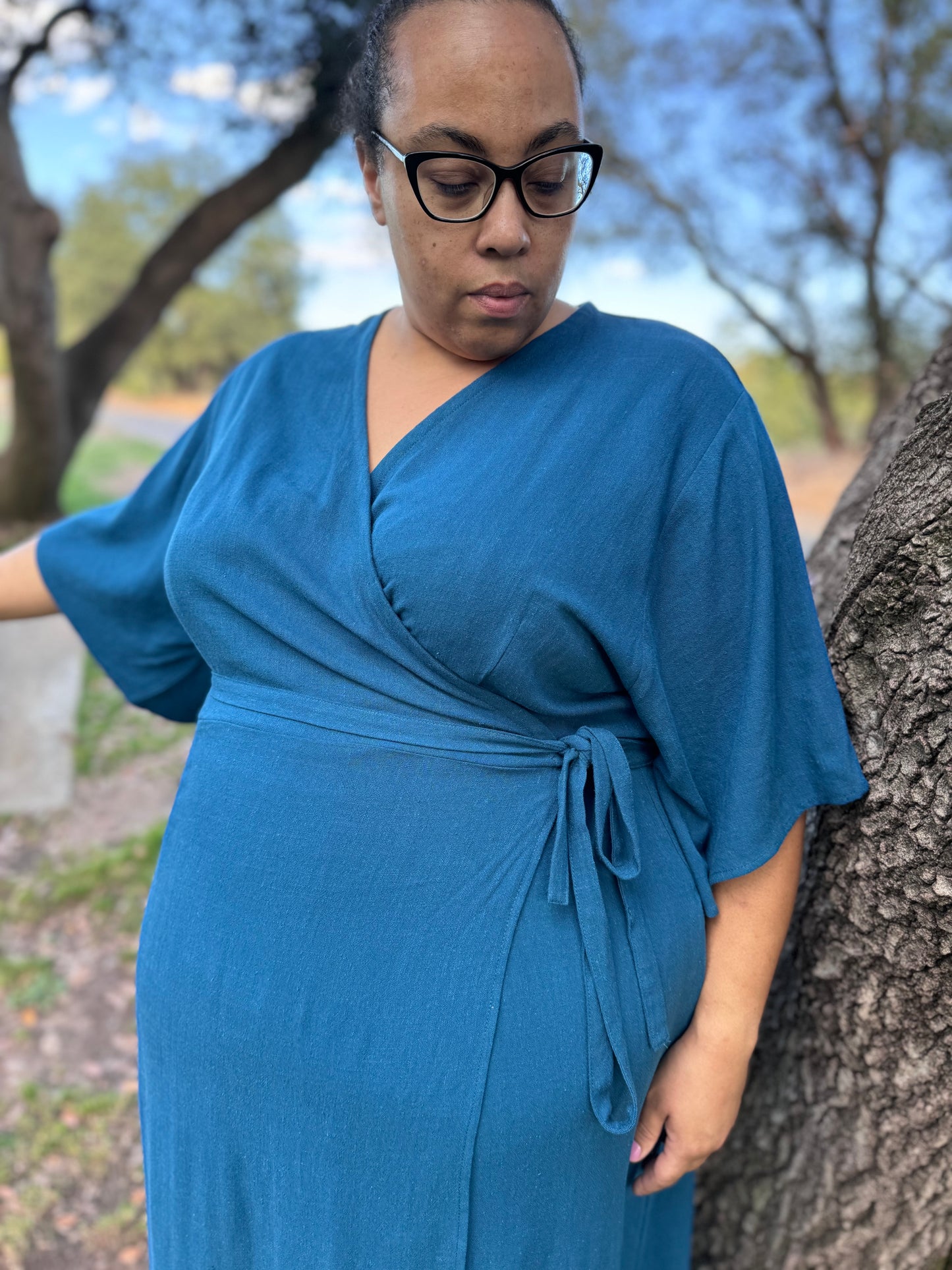 'Velma' Wrap Dress in TEAL