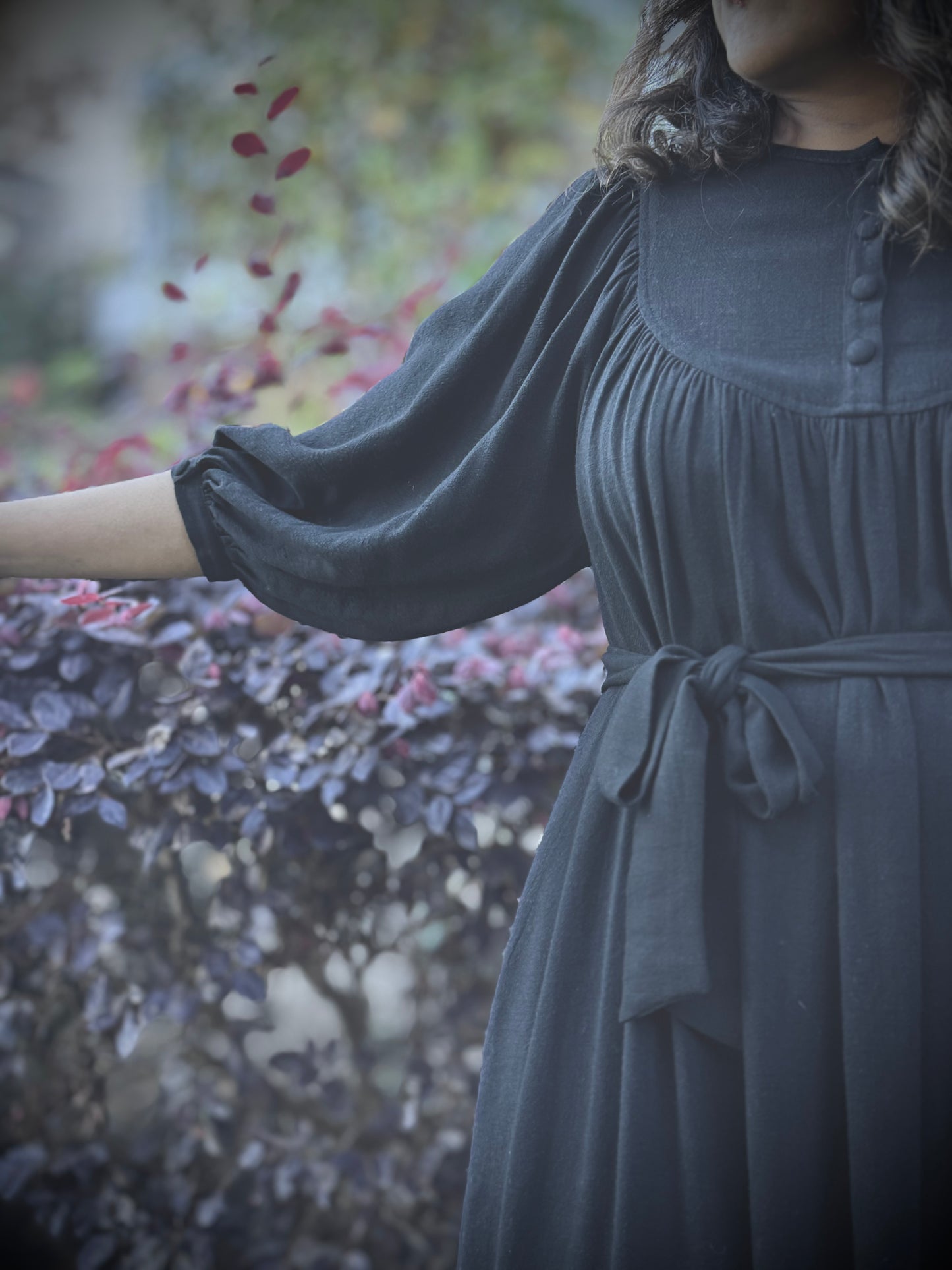 Margaret Poet Dress in Black