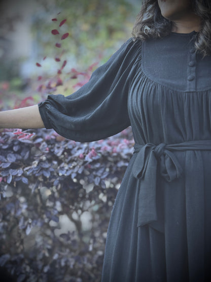 Margaret Poet Dress in Black