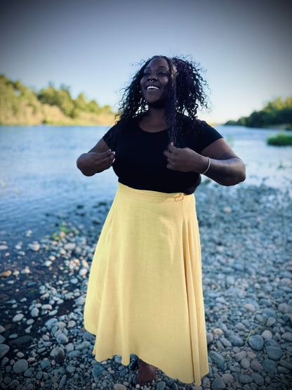 Elsie Wrap Skirt - Mustard
