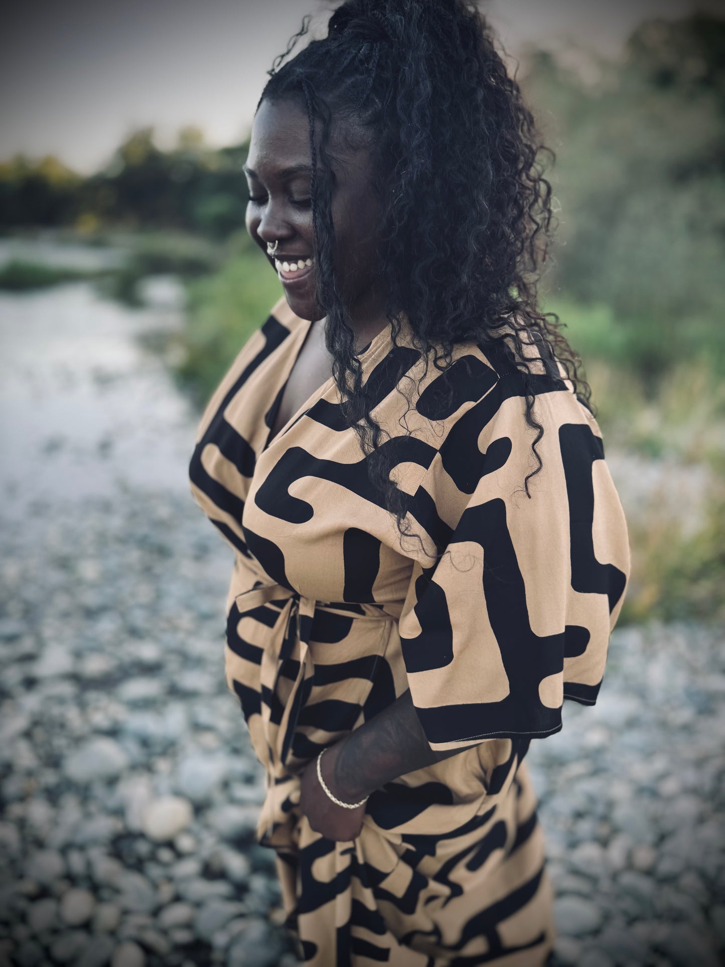 ‘Velma' Wrap Dress in MAZE