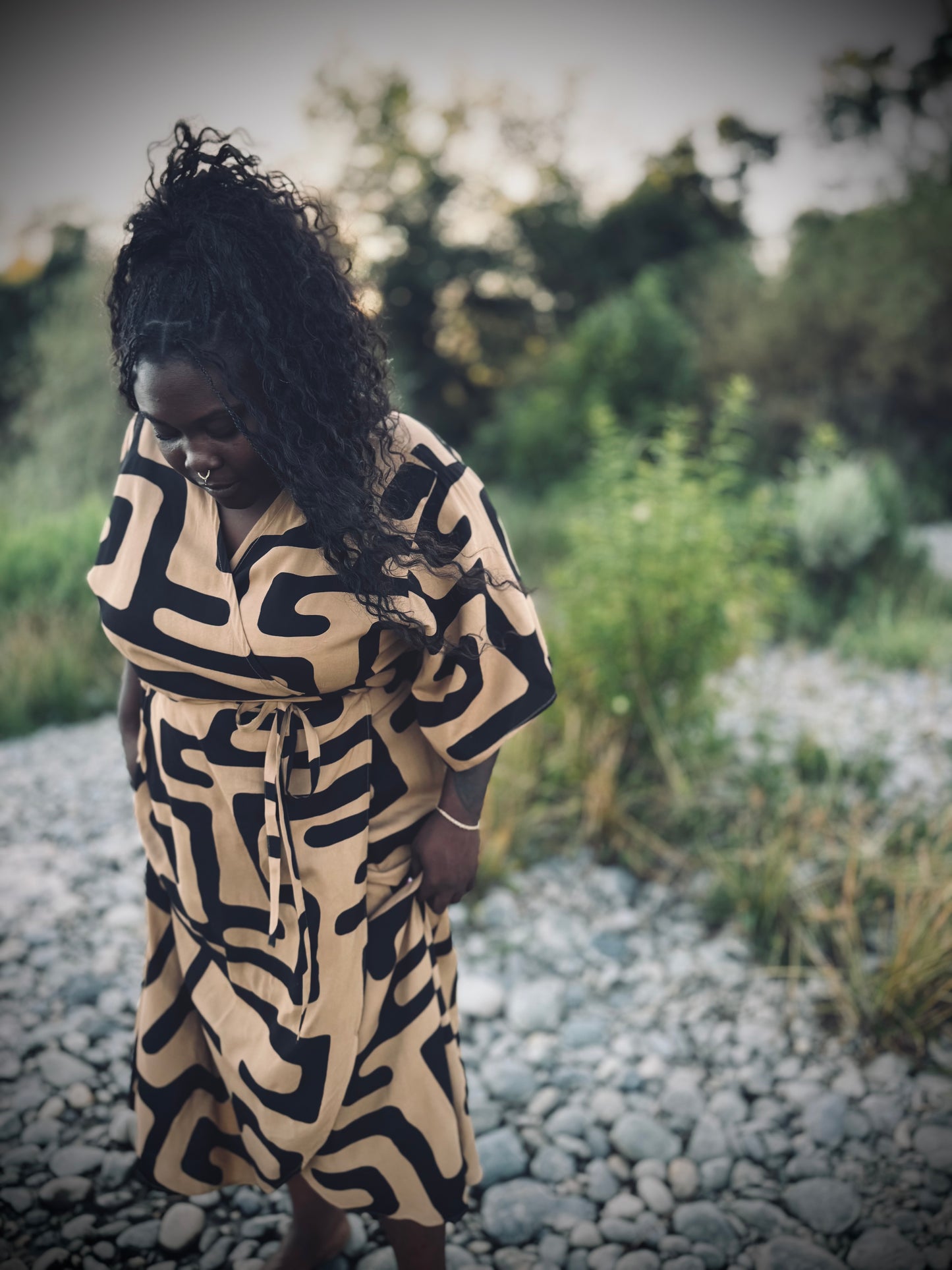 ‘Velma' Wrap Dress in MAZE