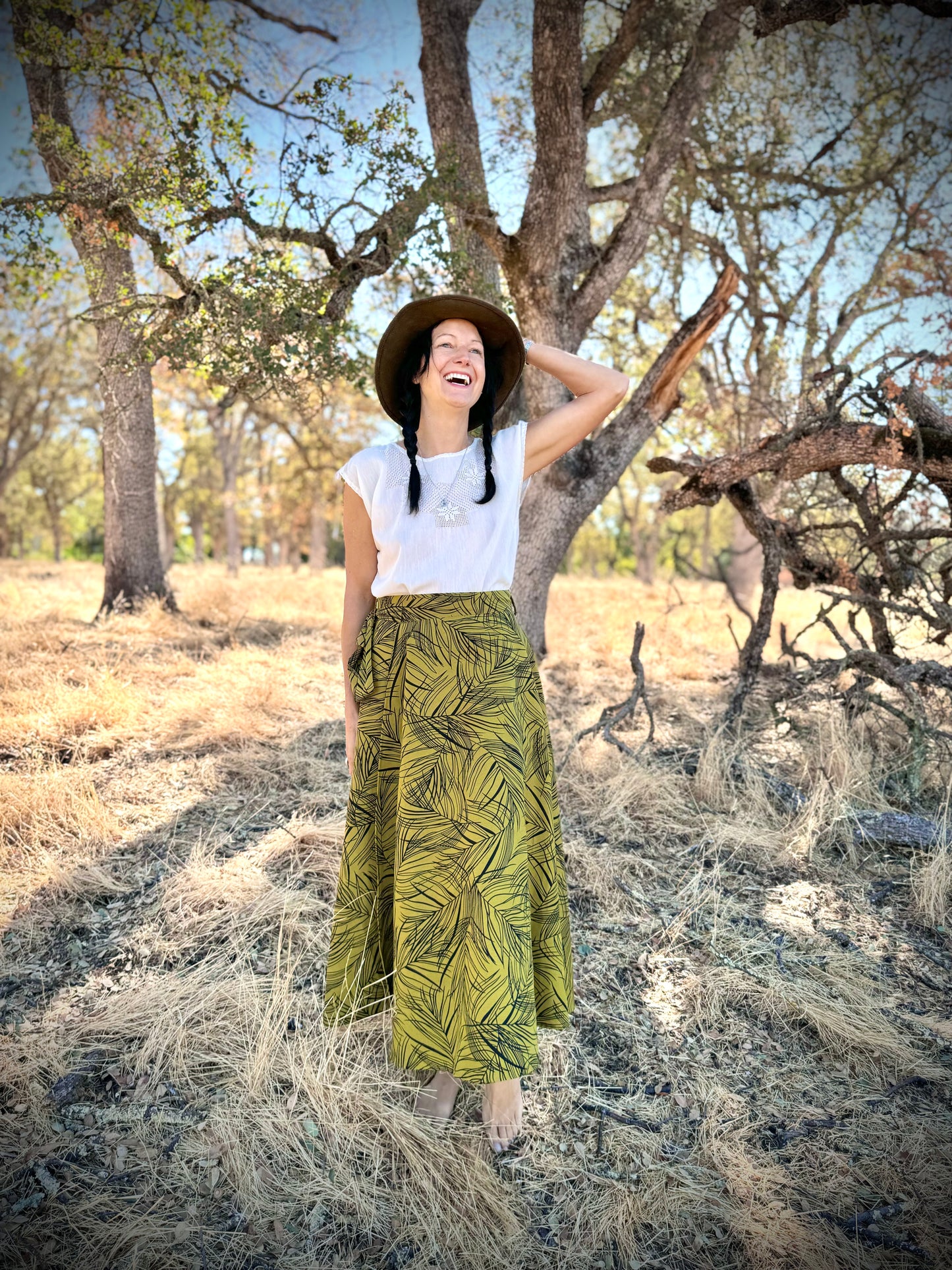 'ELSIE' Wrap Skirt in PALMS