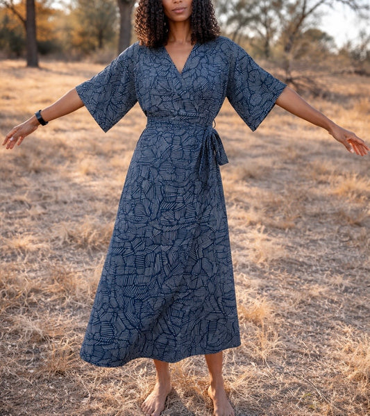 ‘Velma' Wrap Dress in THICKET