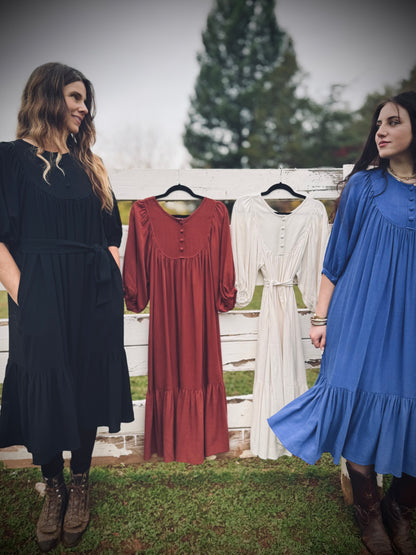 Margaret Poet Dress in Royal