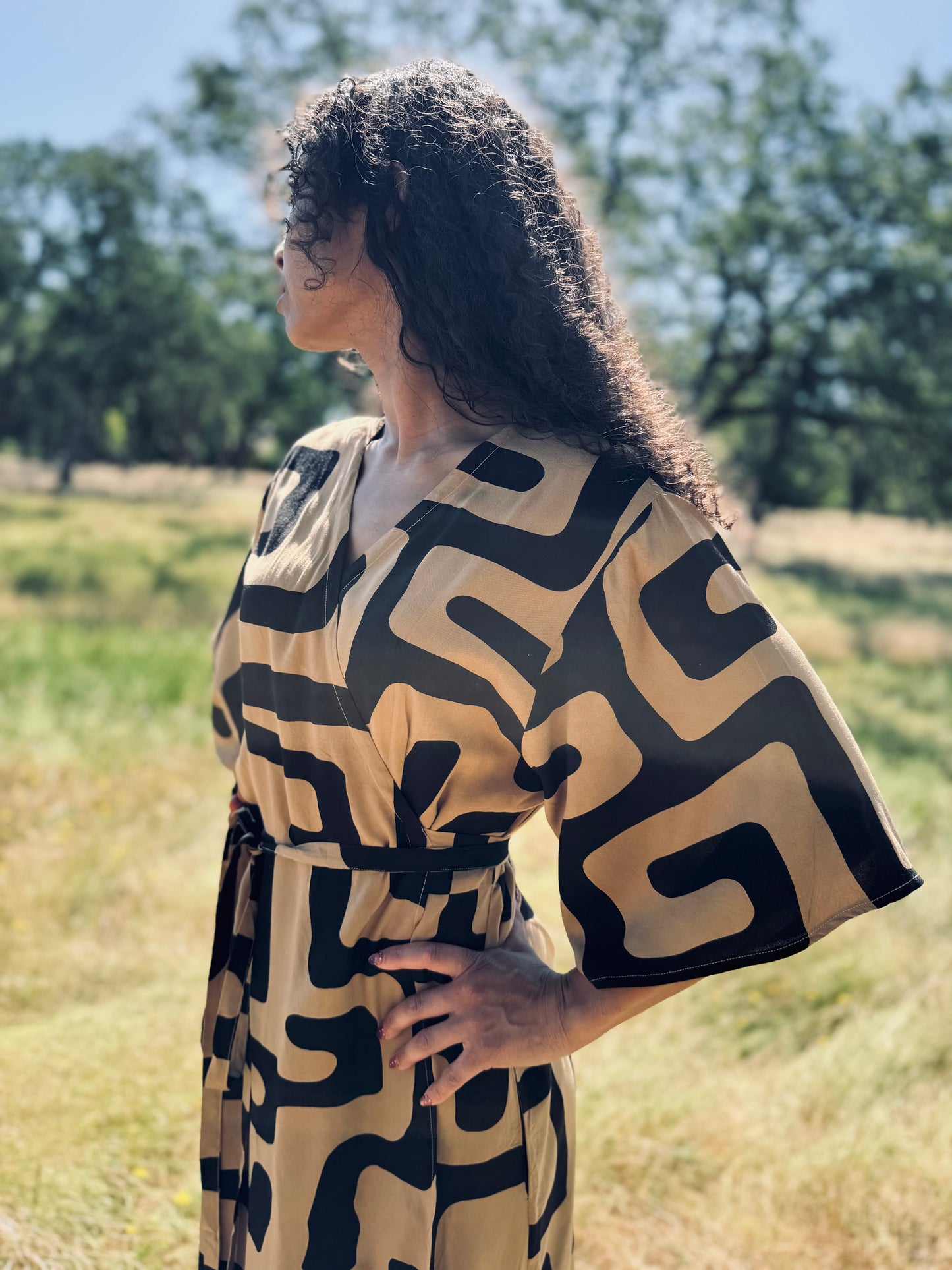 ‘Velma' Wrap Dress in MAZE