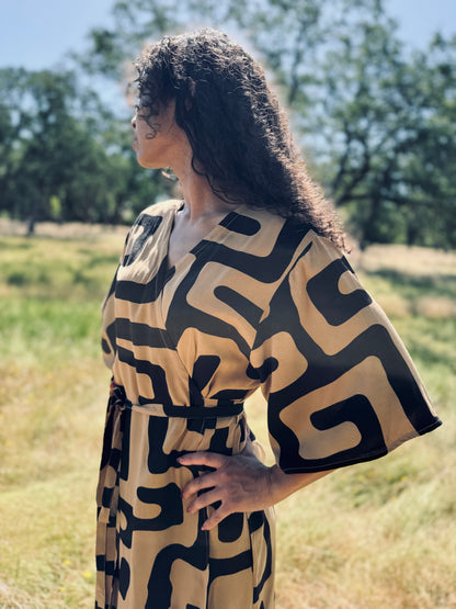 ‘Velma' Wrap Dress in MAZE