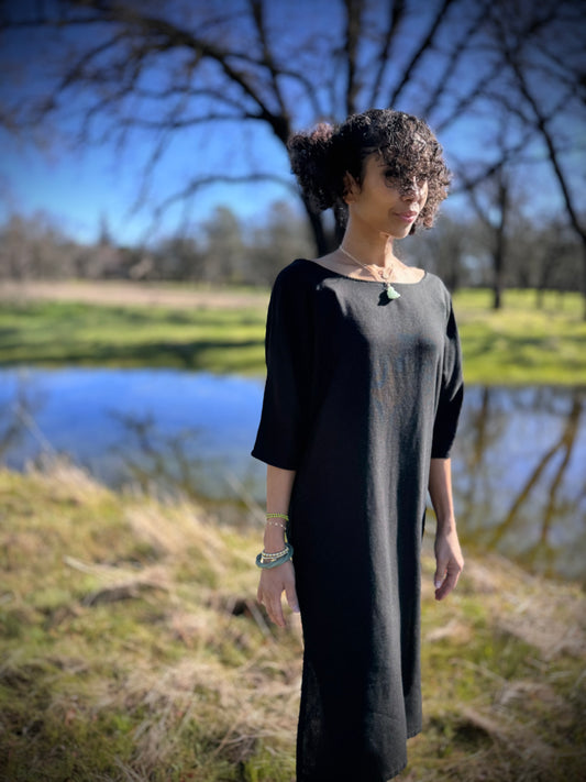 Dotty Tunic Dress in Black