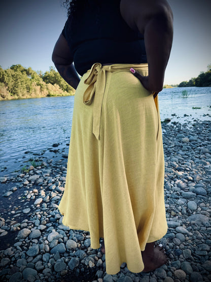 Elsie Wrap Skirt - Mustard