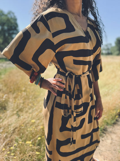 ‘Velma' Wrap Dress in MAZE