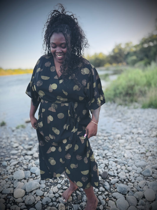 ‘Velma' Wrap Dress in ORBIT