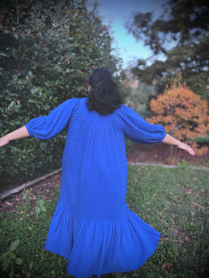 Margaret Poet Dress in Royal