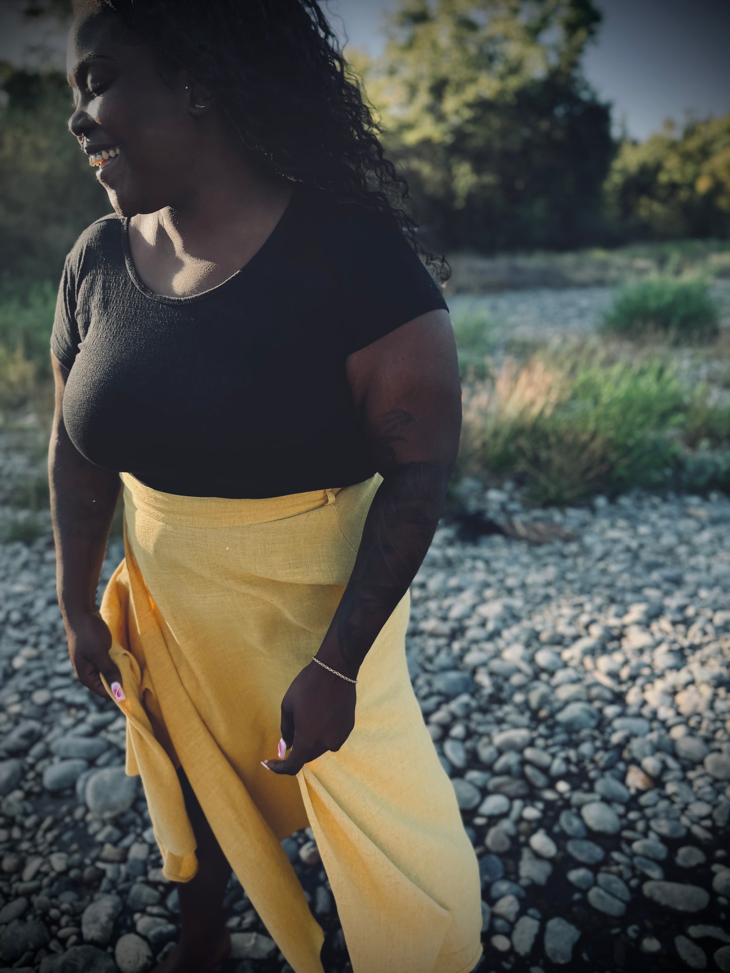 Elsie Wrap Skirt - Mustard