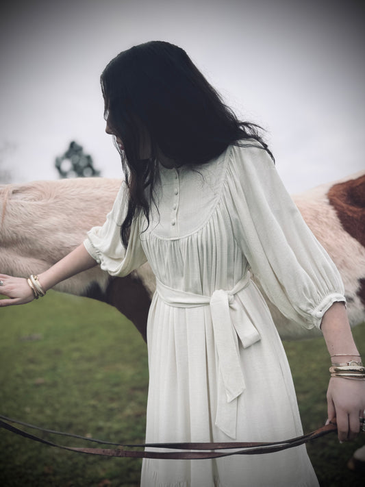Margaret Poet Dress in Natural