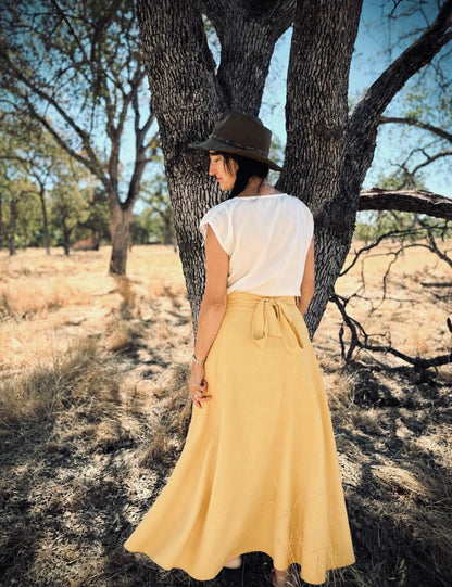 Elsie Wrap Skirt - Mustard