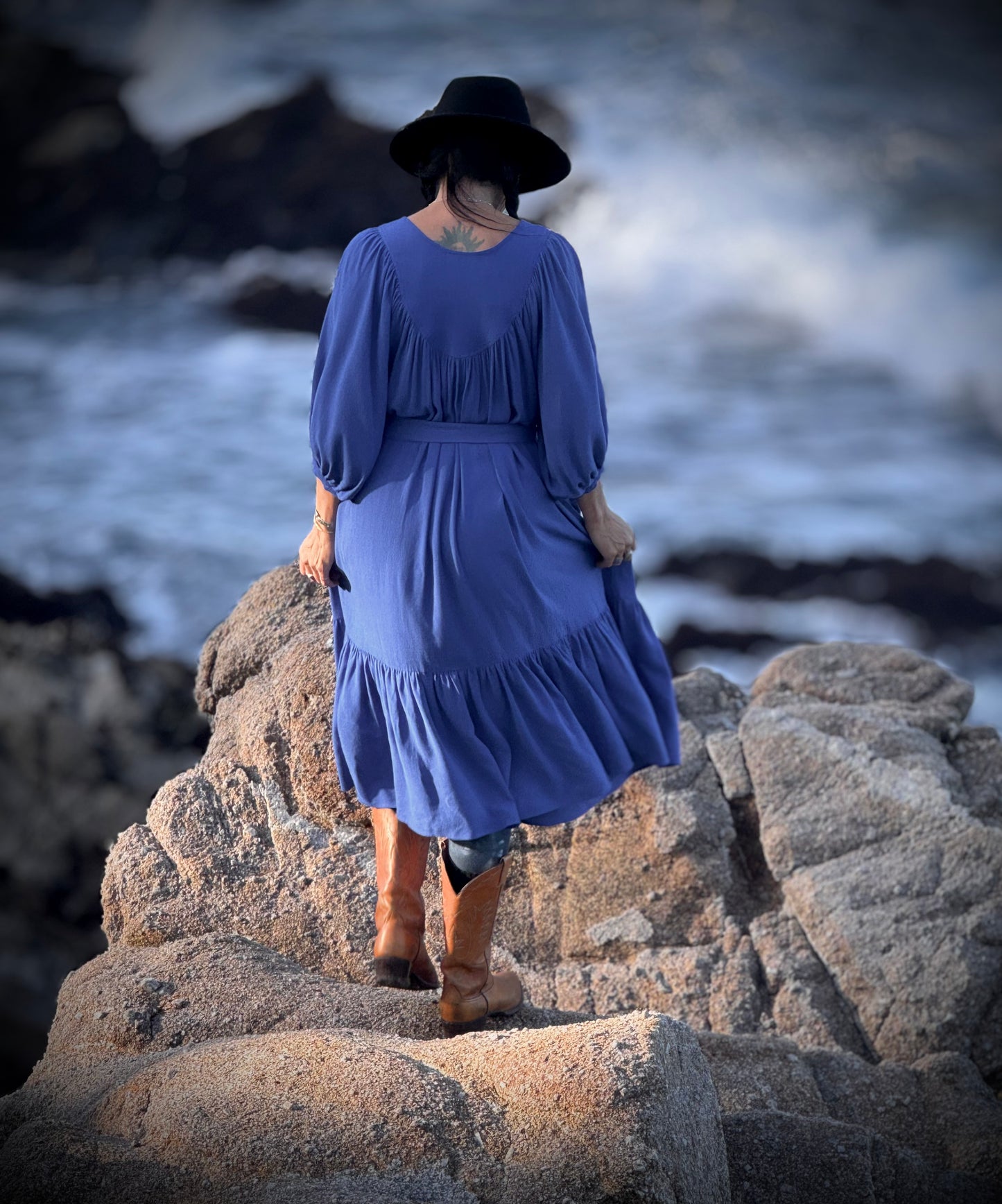 Margaret Poet Dress in Royal