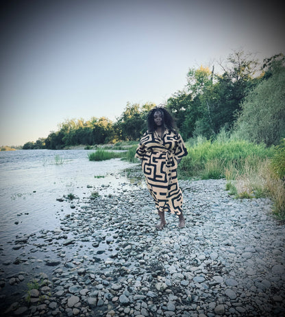 ‘Velma' Wrap Dress in MAZE