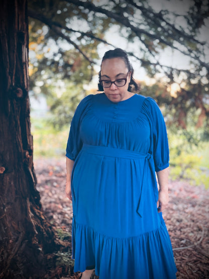 Margaret Poet Dress in Royal