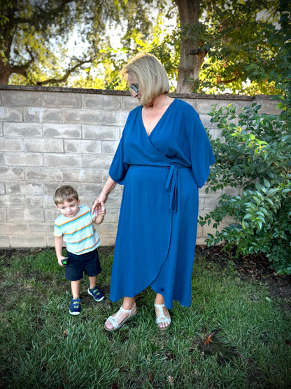 'Velma' Wrap Dress in TEAL