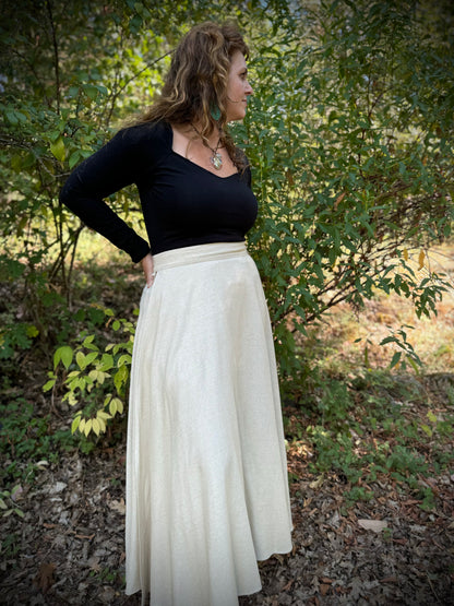 'ELSIE' Wrap Skirt in NATURAL