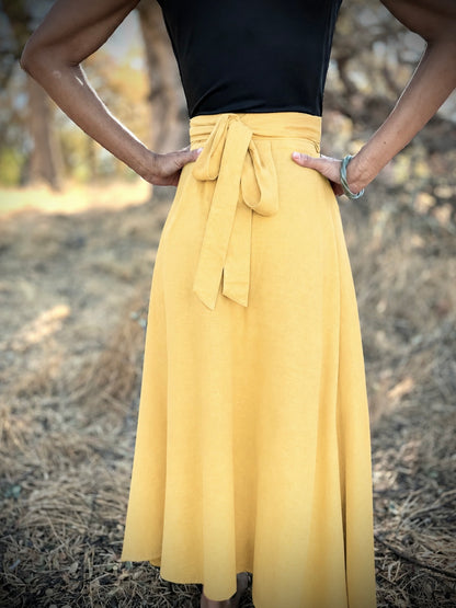 Elsie Wrap Skirt - Mustard