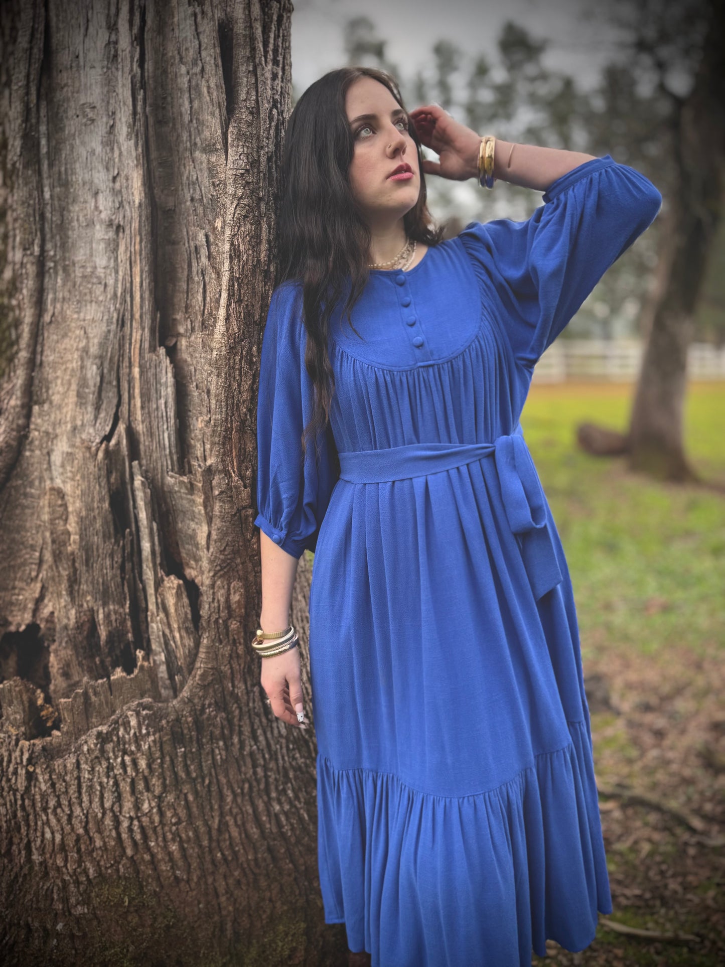 Margaret Poet Dress in Royal