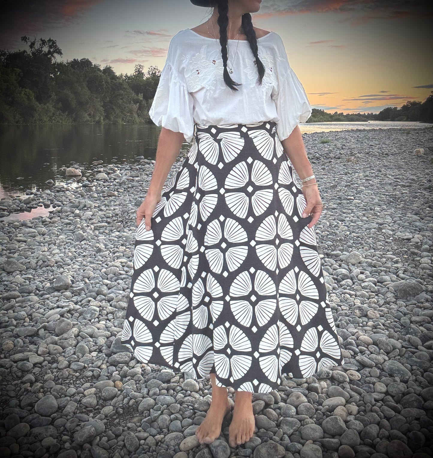 Elsie Wrap Skirt - Flora Abstract