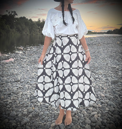 Elsie Wrap Skirt - Flora Abstract