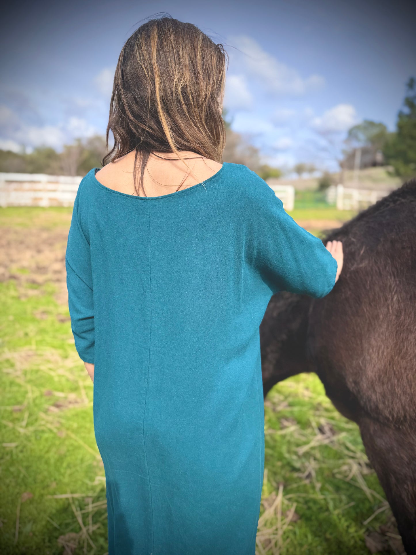 Dotty Tunic Dress in Teal