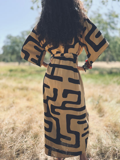 ‘Velma' Wrap Dress in MAZE