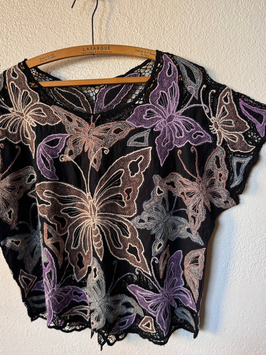 Vintage Balinese Butterfly Blouse