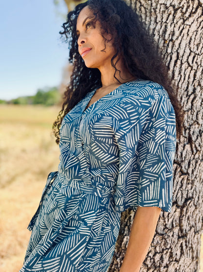 ‘Velma' Wrap Dress in THICKET