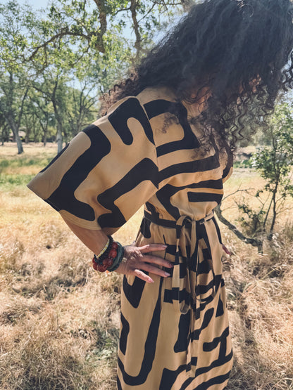 ‘Velma' Wrap Dress in MAZE
