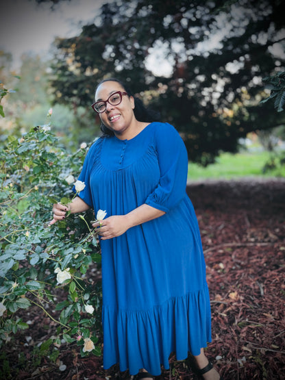 Margaret Poet Dress in Royal