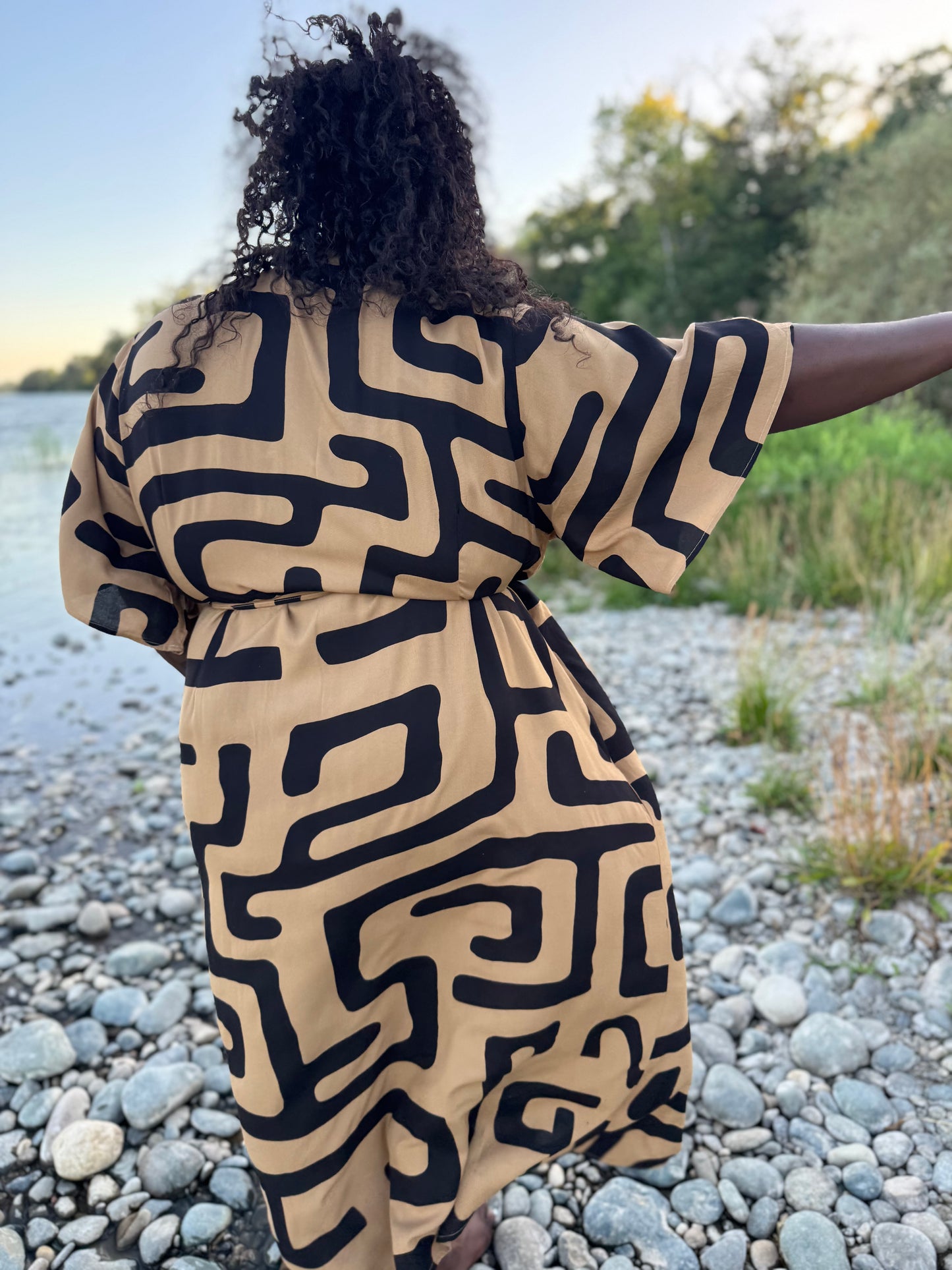 ‘Velma' Wrap Dress in MAZE