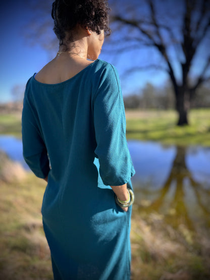 Dotty Tunic Dress in Teal