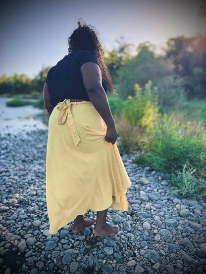 Elsie Wrap Skirt - Mustard
