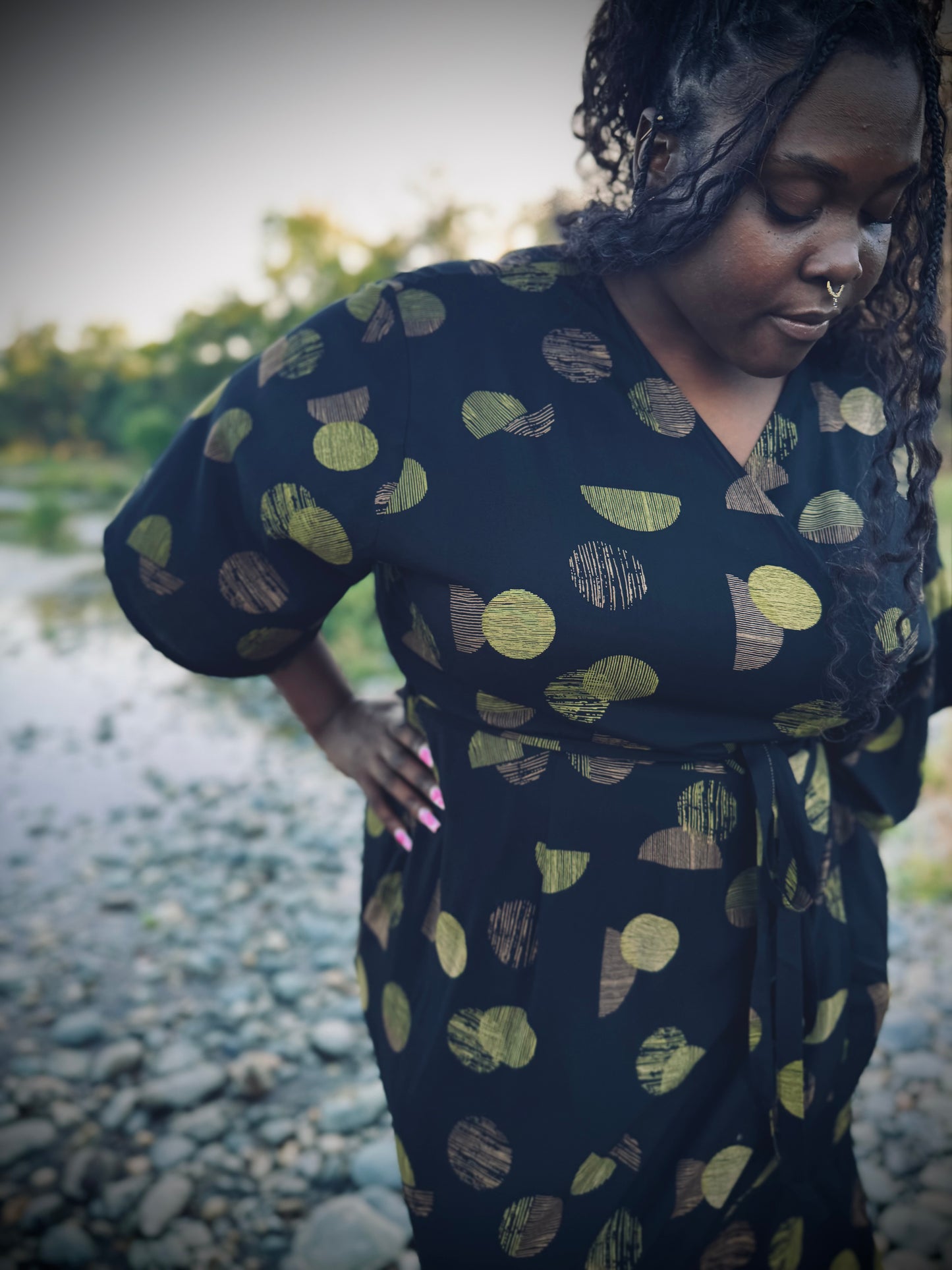 ‘Velma' Wrap Dress in ORBIT