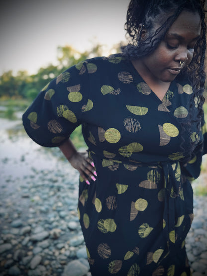 ‘Velma' Wrap Dress in ORBIT