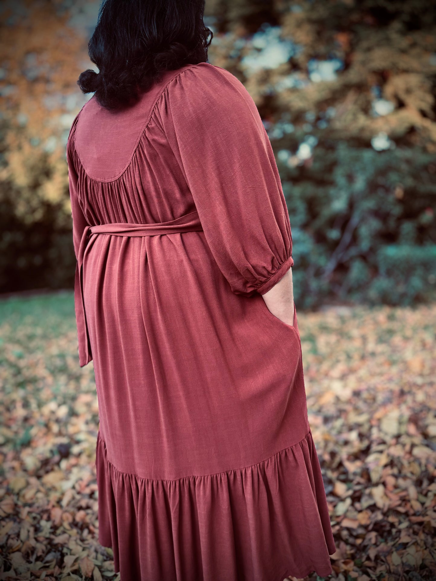 Margaret Poet Dress in Sienna