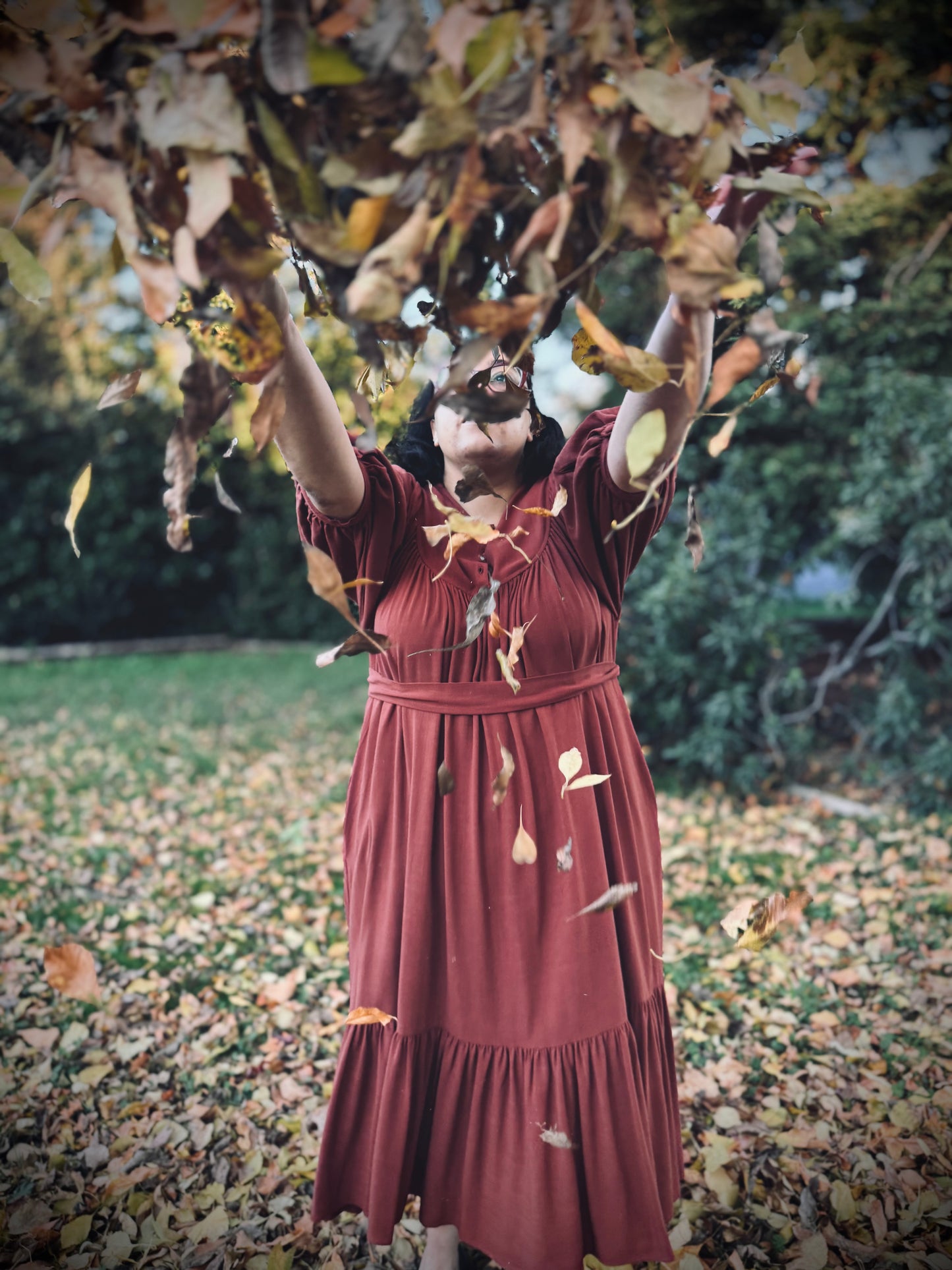 Margaret Poet Dress in Sienna